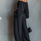 Tess™ | Conjunto de ombros à mostra com calças largas