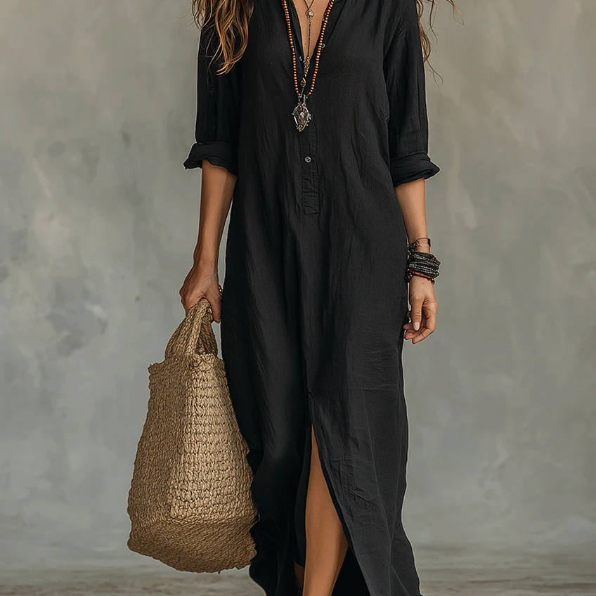 WILLOW | Vestido Maxi Sem Esforço com Silhueta Lisonjeira para Uso Diário Versátil