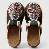Marousse | Mules Florais Confortáveis Feitas à Mão