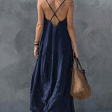 Vestido maxi patchwork boémio