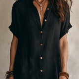Vestido midi negro boémio moderno de corte relaxado