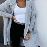 Élodie | Cardigan longo em malha com capuz