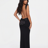 VESTIDO COMPRIDO COSTAS ABERTAS COM LAÇO