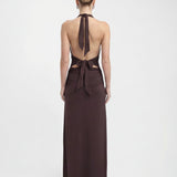 VESTIDO COMPRIDO HALTER COM COSTAS ABERTAS