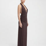 VESTIDO COMPRIDO HALTER COM COSTAS ABERTAS