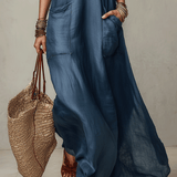 Vestido maxi boémio de caimento fluido sem esforço
