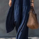 Vestido maxi patchwork boémio