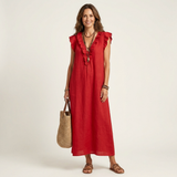 Josette | Vestido Maxi com Decote em V e Rendas