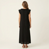 Josette | Vestido Maxi com Decote em V e Rendas