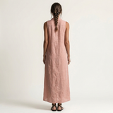 Mirabell | Vestido Maxi Sem Mangas com Botões e Capuz