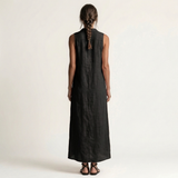 Mirabell | Vestido Maxi Sem Mangas com Botões e Capuz