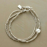 Conjunto de Pulseiras Vintage com Pérolas
