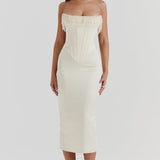 VESTIDO MIDI CORSET SEM ALÇAS