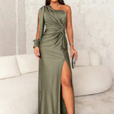 KATJA | Vestido Maxi Glamouroso de Um Ombro