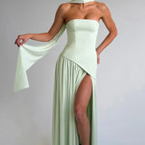 ADRIANA | VESTIDO COMPRIDO ASSIMÉTRICO COM ABERTURA