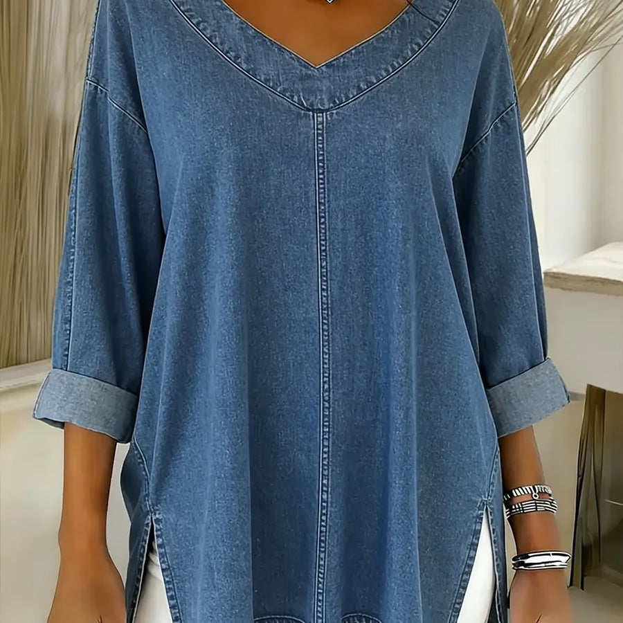 Lina - Top Denim Descontraído