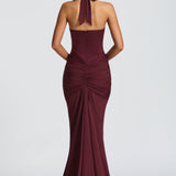 VESTIDO COMPRIDO HALTER DRAPEADO