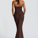 VESTIDO COMPRIDO HALTER DRAPEADO