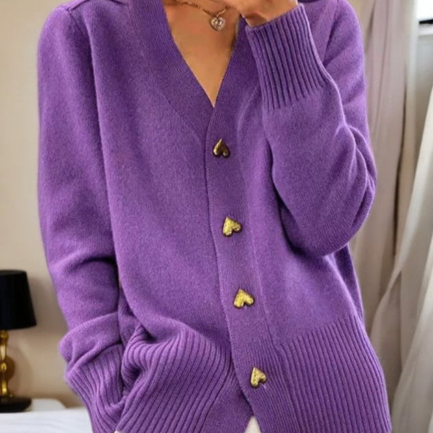 Adele - Gilet Suave com Botões em Forma de Coração