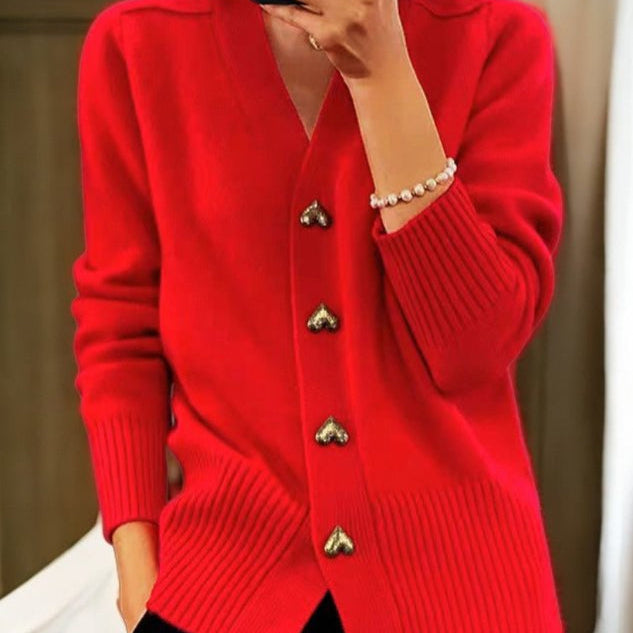 Adele - Gilet Suave com Botões em Forma de Coração