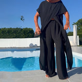 Gabbie™ Conjunto Elegante de Dois Peças com Ombros Descidos