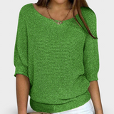 Janete - Camisola Elegante de Malha Entrançada