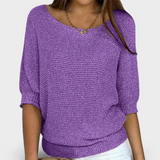 Janete - Camisola Elegante de Malha Entrançada